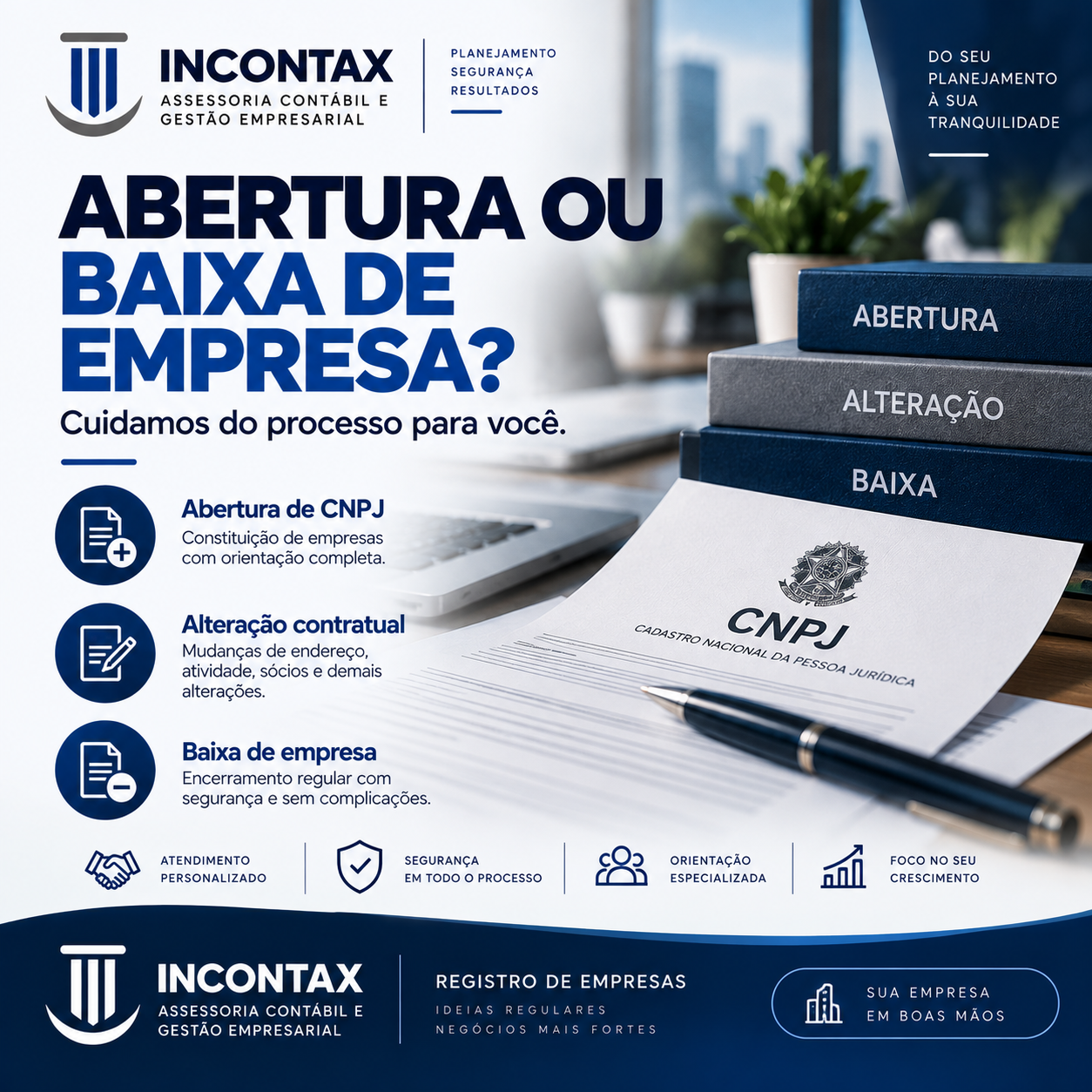 Abertura, alteração e baixa de empresas — Incontax